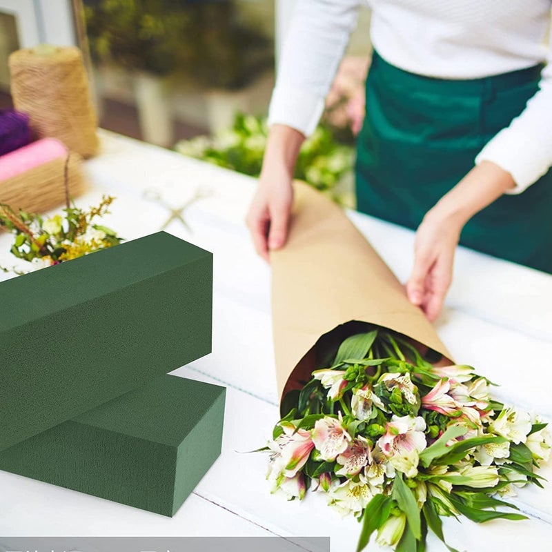 Hdeoops 6 Pcs Floral Foam, Wet and Dry Floral Foam Blocks Flower Arrangement Kit for Fresh or Silk Artificial Flowers (Green, 6" L x 3" W x 2.5" H) - Image 4